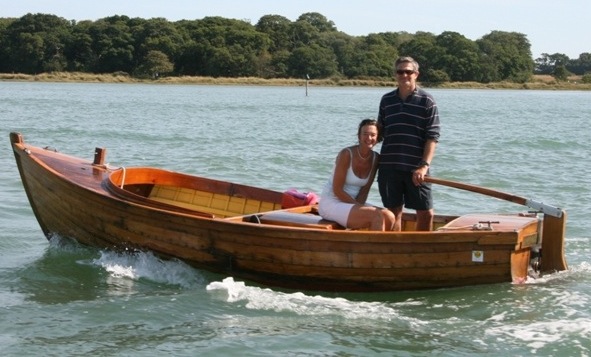 16' wooden clinker launch boat for sale