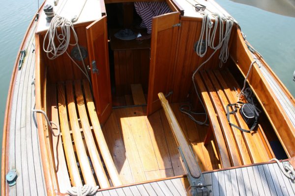 Custom designed gaff cutter modern wooden sailing yacht 